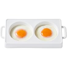 EliteVibe Ceramic Microwave Egg Cooker, BPA-Free 2-Cavity Egg Poacher