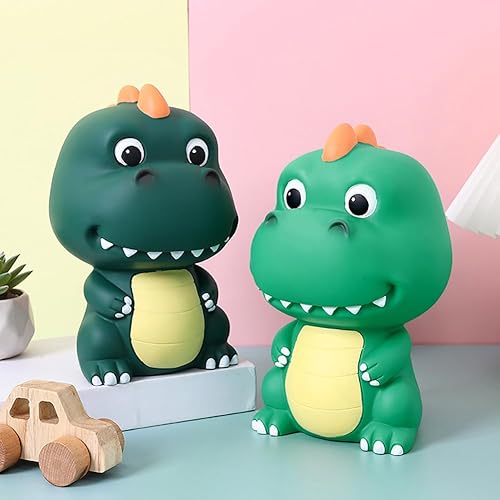 Miniatura 7 de Alcancía de dinosaurio, bonita alcancía para niños y niñas, de plástico irrompible, gran regalo para cumpleaños, Navidad, baby shower, azul