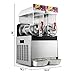 Happybuy Commercial Slushy Machine 110V 400W Stainless Steel Margarita Smoothie Frozen Drink Maker Suitable Perfect for Ice Juice Tea Coffee Making, 15L x 2 Tank