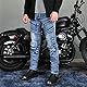 SHUOJIA Motorradhose Herren, Motorrad Jeans Herren Aus Aramidfaser,Motorrad Schutzhose Hose Mit Protektoren (Blue Male-B,2XL)