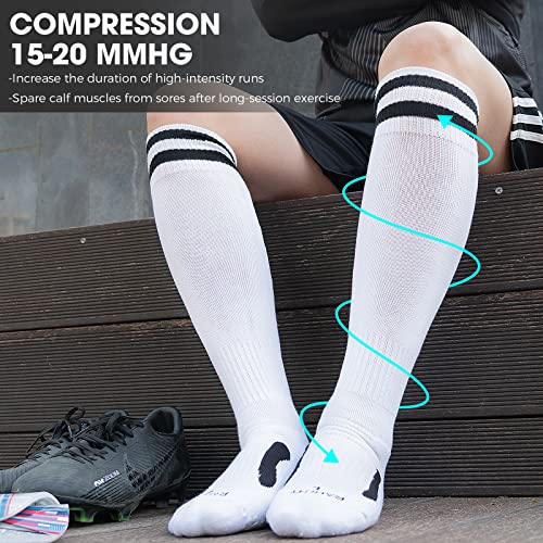 Rahhint Soccer Football Socks Anti Slip Compression Padded Cushioned Anti-Blister Grip Softball Socks for Youth Men Women3