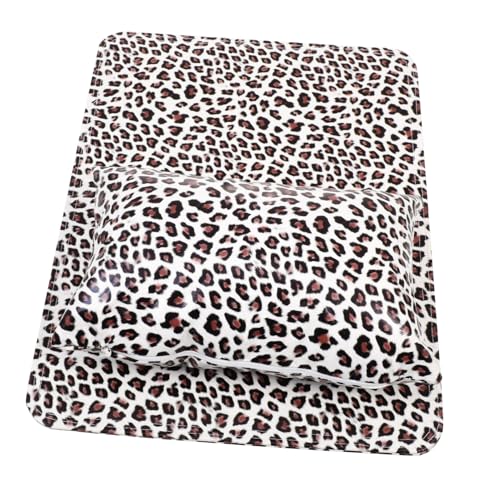 Ipetboom 1 Juego almohada de mano de arte de uñas juego de uñas tornillos Poseedor kit para manicure nail art kit accesorio de salón de uñas reposamuñecas para manicura cuero pu Leopard
