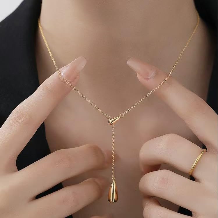 Simple Dainty Gold Necklace for Women Minimalist Gold Plated Pendant Delicate Everyday Jewelry Gift - Image 2