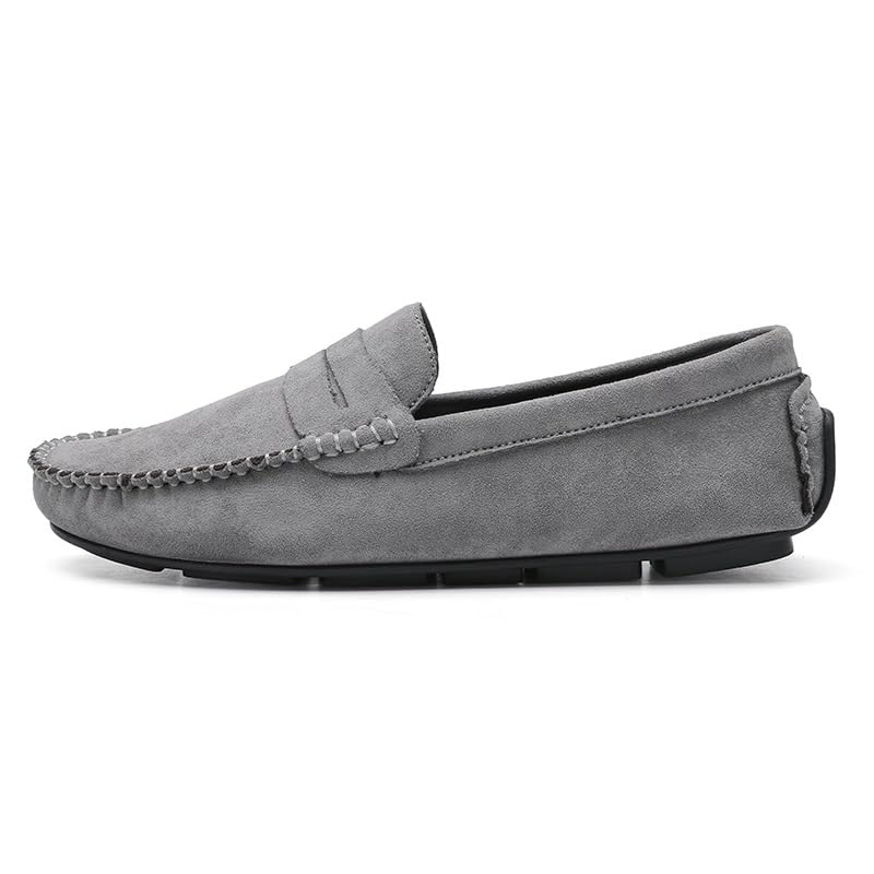 Mens Loafers Round Toe Suede Vamp Penny Driving Loafers Lightweight Flat Heel Flexible Party Slip-ons2