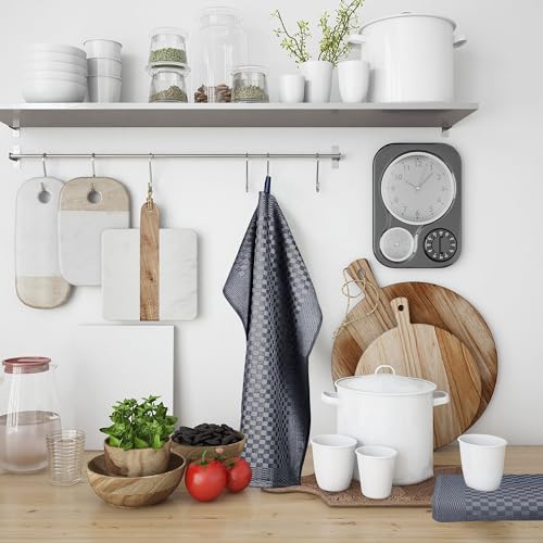 BARBONS 10 er Geschirrtücher Baumwolle 50x70 cm - 240 g/m² 85 g Küchentücher Geschirrhandtücher Geschirrtuch Küchenhandtücher Geschirrtuch Geschirrhandtuch Trockentücher (10er, Black-Anthrazit) – Bild 5