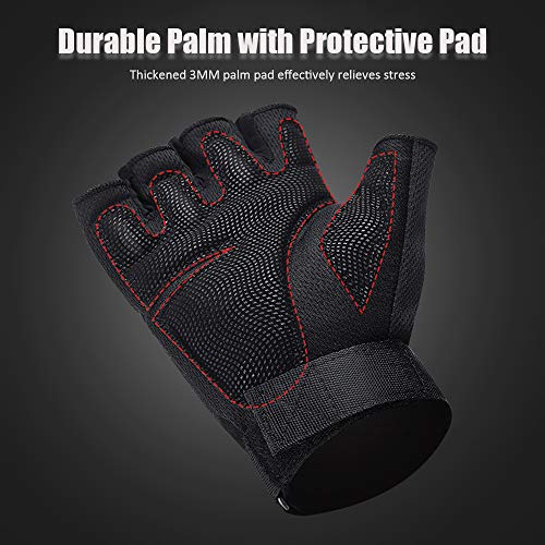 Luvas Esportivas, Andoer Luvas sem dedos Luvas esportivas antiderrapantes ajustáveis ​​de meio dedo