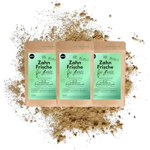 people who kaer Zahn Frische Pulver für Hunde, 3 x 200g – 2-in-1 Zahnpasta & Ergänzungsfutter, Zahnpflege Hund, unterstützt bei Maulgeruch & Zahnstein, Zahnpulver Hund, Hundezahnpasta