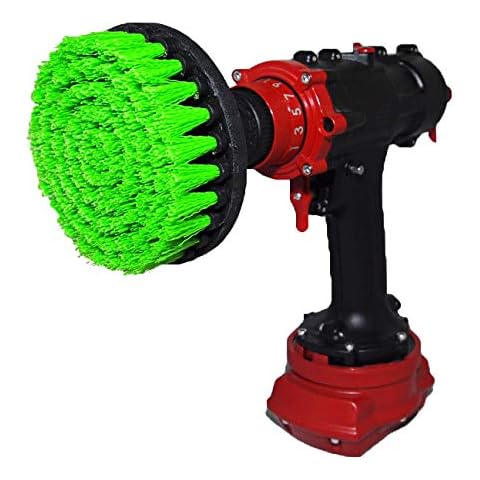 Premium Drill Brush, Medium Stiff, Green 13cm. Professional Power Scrubber. Doesn't Scratch Surfaces. Suitable for Kitchen, Stove and Oven, Cabinets, Counters, Dirty pots, Linoleum Cleaning Cover