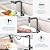 AVSIILE Kitchen Faucets with Pull Down Sprayer & Soap Dispenser, Single Hole & Handle, Oil Rubbed Bronze, Pull Out Tap, Stainless Steel Waterfall Sink Faucet Suitable for Farmhouse Camper Laundry Rv