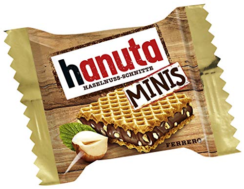 Hanuta Minis - einzeln verpackte knusprige Mini Haselnuss Schnitte - knusprige Waffeln mit zarter Haselnusscreme – Snack für zwischendurch – 200 g