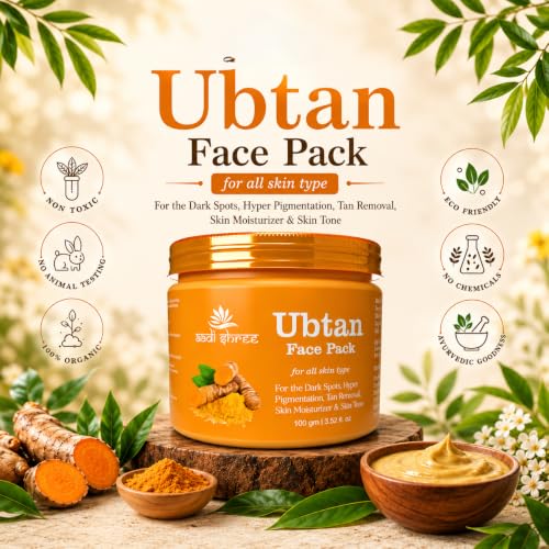 Image of Ubtan Face Pack with Turmeric & Saffron for Normal to Oily Skin For Men & Women-100gm