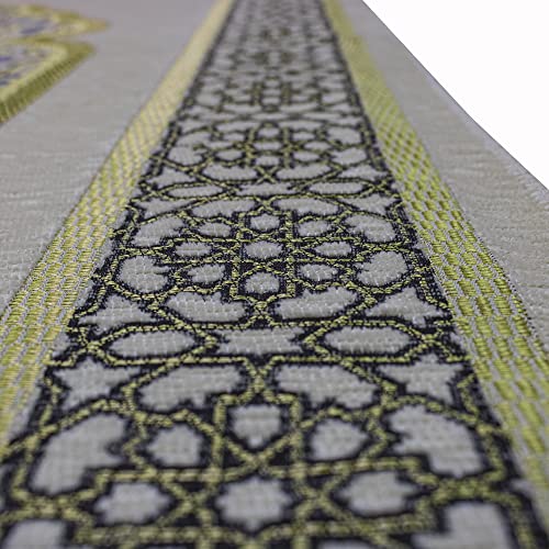 Modefa Turkish Islamic Prayer Mat - Thin Woven Chenille Praying Rug Carpet For Men And Women - Traditional Muslim Janamaz Sajada - Ramadan Or Eid Gift - Arabesque Dynasty (Creme) #TOP2