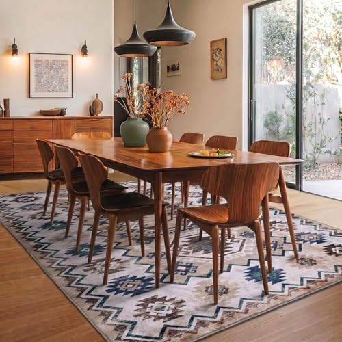 Image of Medallion Vintage Look Carpet for Living Room Bedroom Dining Room | Washable Area Rug with Non Slip TPR Backing | Modern Floor Carpet for Home(Design06-22x55 Inches)