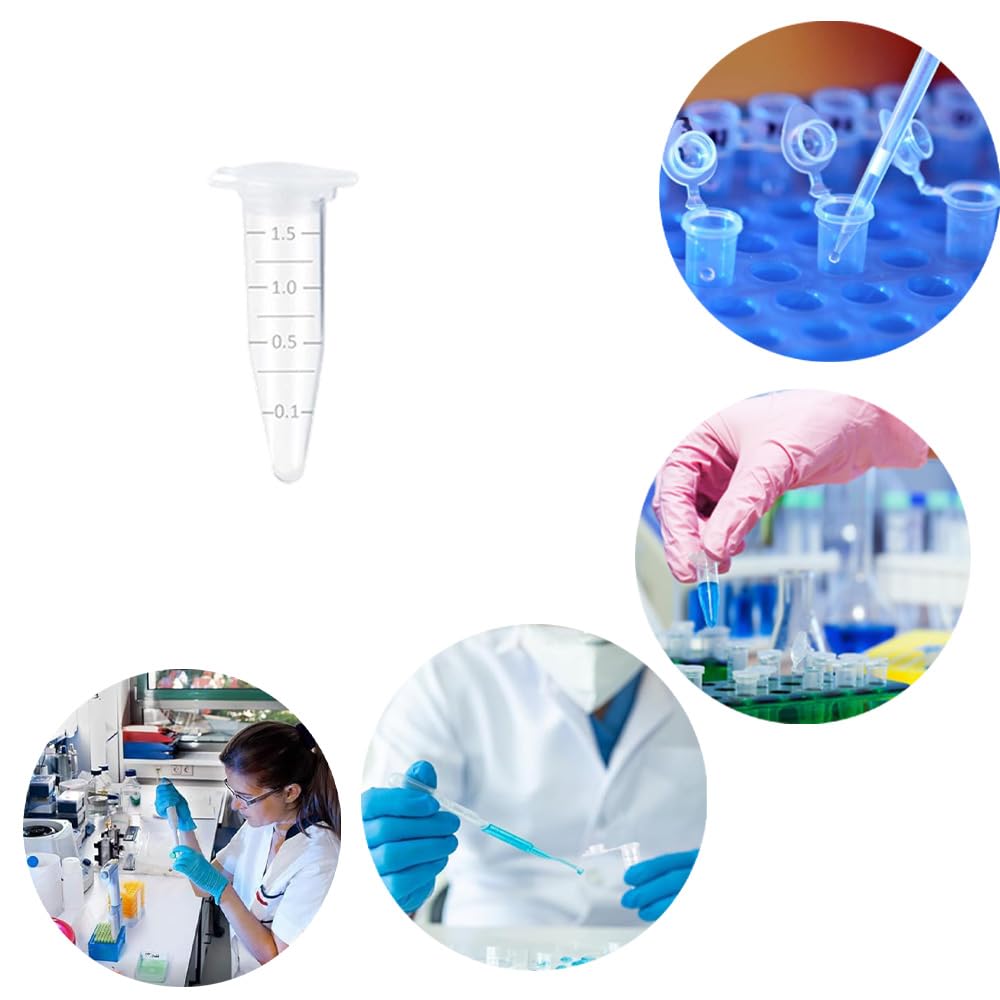 Lot de 300 Tubes à Centrifuger de 1,5 ml Micro Tube à Centrifuger en Plastique Conique Microtube Transparent pour Laboratoires et Expériences Biologiques