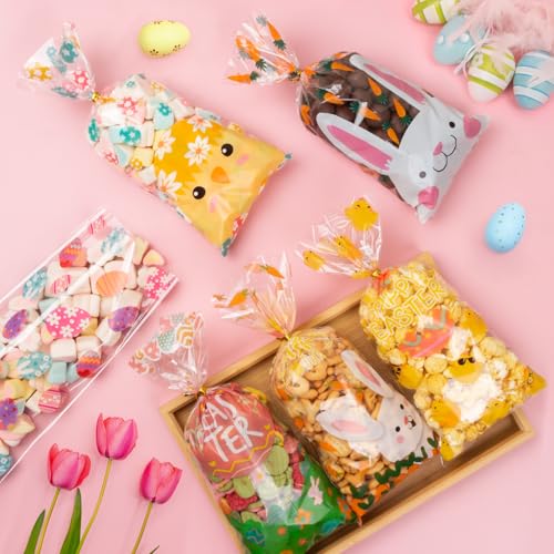 GOMANCHE 120 Pcs Easter Cellophane Bags