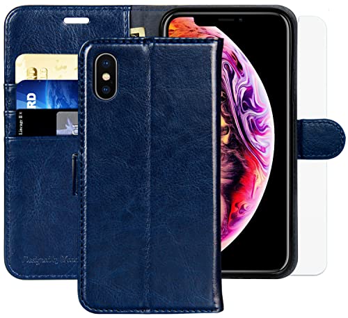 Coque iPhone Xs Max de protection intégrale Monasay cuir à rabat