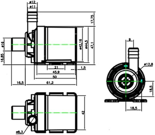 Miniatura 3 de SaiDian 1 unids ultra silencioso mini bomba sumergible DC 12 V elevación 16.4 ft multifunción motor sin escobillas bomba de agua 800L/H