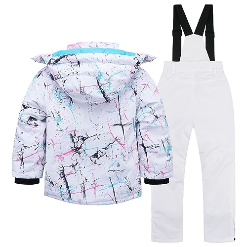 Kids Ski Jacket & Pants Set Winter Snowboarding Rain Coats Girls Boys Snow Suits2