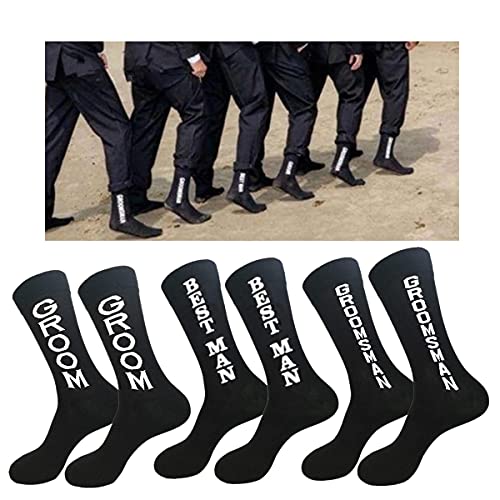 Calcetines divertidos de algodón Bestman para padrinos de boda 4
