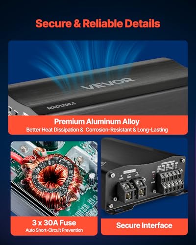 VEVOR 5-Channel Class D Bridgeable Car Audio Amplifier - Image 6