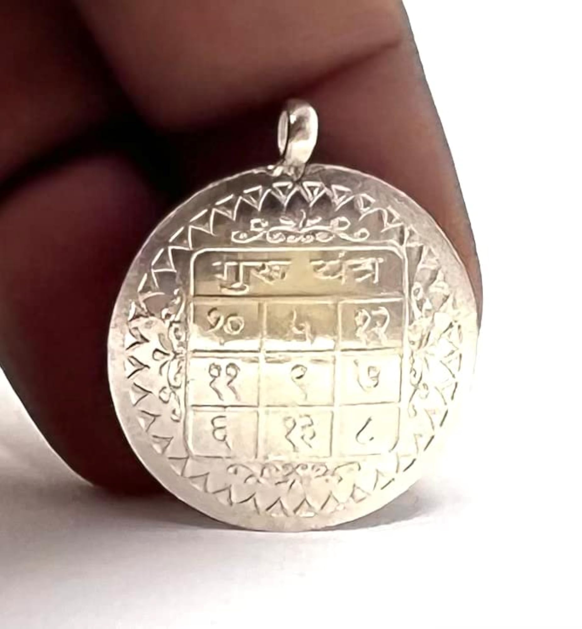 100% Pure Silver Guru Yantra Pendant with Lab Certificate, Gift for Him & Her