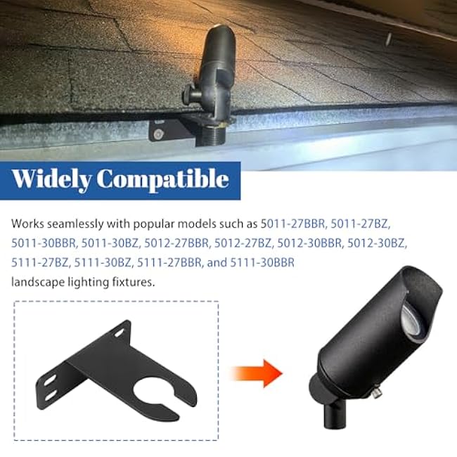 Landscape Lighting Gutter Mount Bracket for WAC Lighting Accent Light and Flood Light - 3 Pack