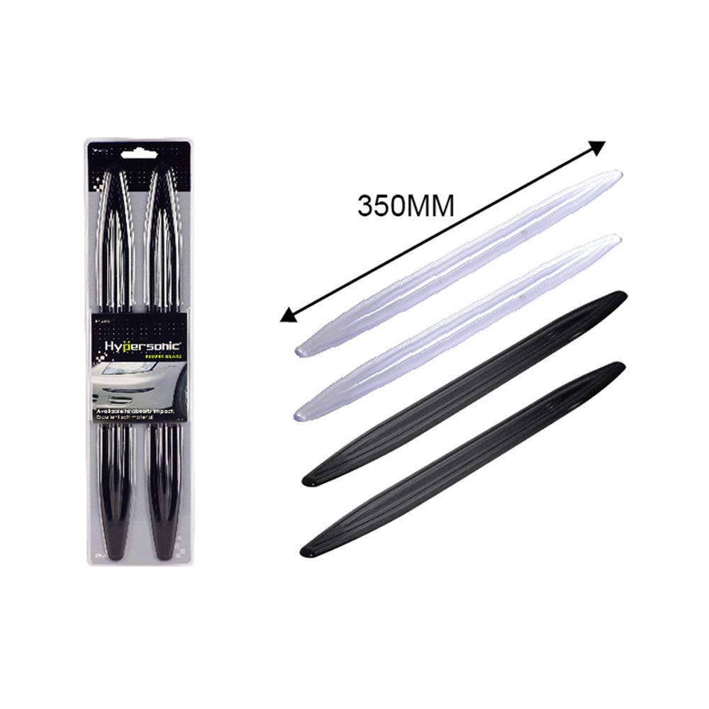 Hypersonic HP6159-3 zestaw uniwersalnych listew ochronnych na zderzak 350 x 28 mm, samoprzylepne, czarne, zestaw 2 sztuk