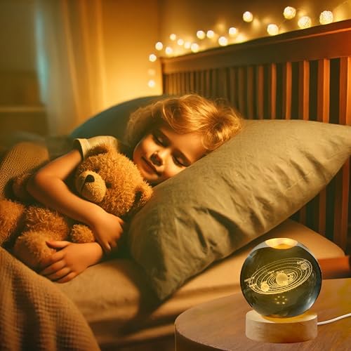 Image of 3D Galaxy Crystal Ball Night Light Table Lamp