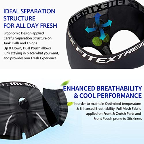 Fitextreme 3 Pack Mens Separate Pouch Breathable Performance Boxer Briefs D Xl #TOP3