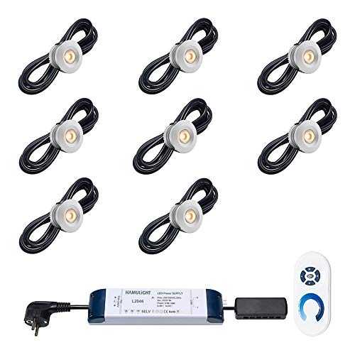 LED Einbaustrahler Terrassenüberdachung Sevilla ab | Beleuchtung/Einbauleuchten | Wintergarten/Terrassendach/Carport | 3W / Dimmbar/Rund / IP44 / Warmweiß | Set mit 8 Stück Cover