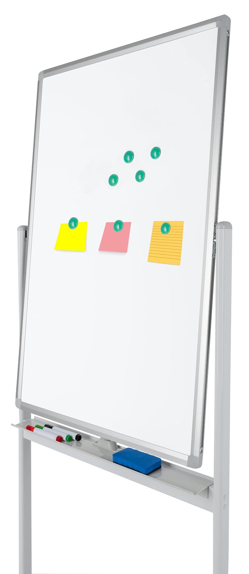 Pronomic WB-6090 Whiteboard, Whiteboard dreh- und verriegelbar, Abwischbar | Beidseitig beschreibbar, Gesamtabmessungen (Höhe x Breite): 171 x 70 cm, Abmessungen Whiteboard (Höhe x Breite): 90 x 60 cm