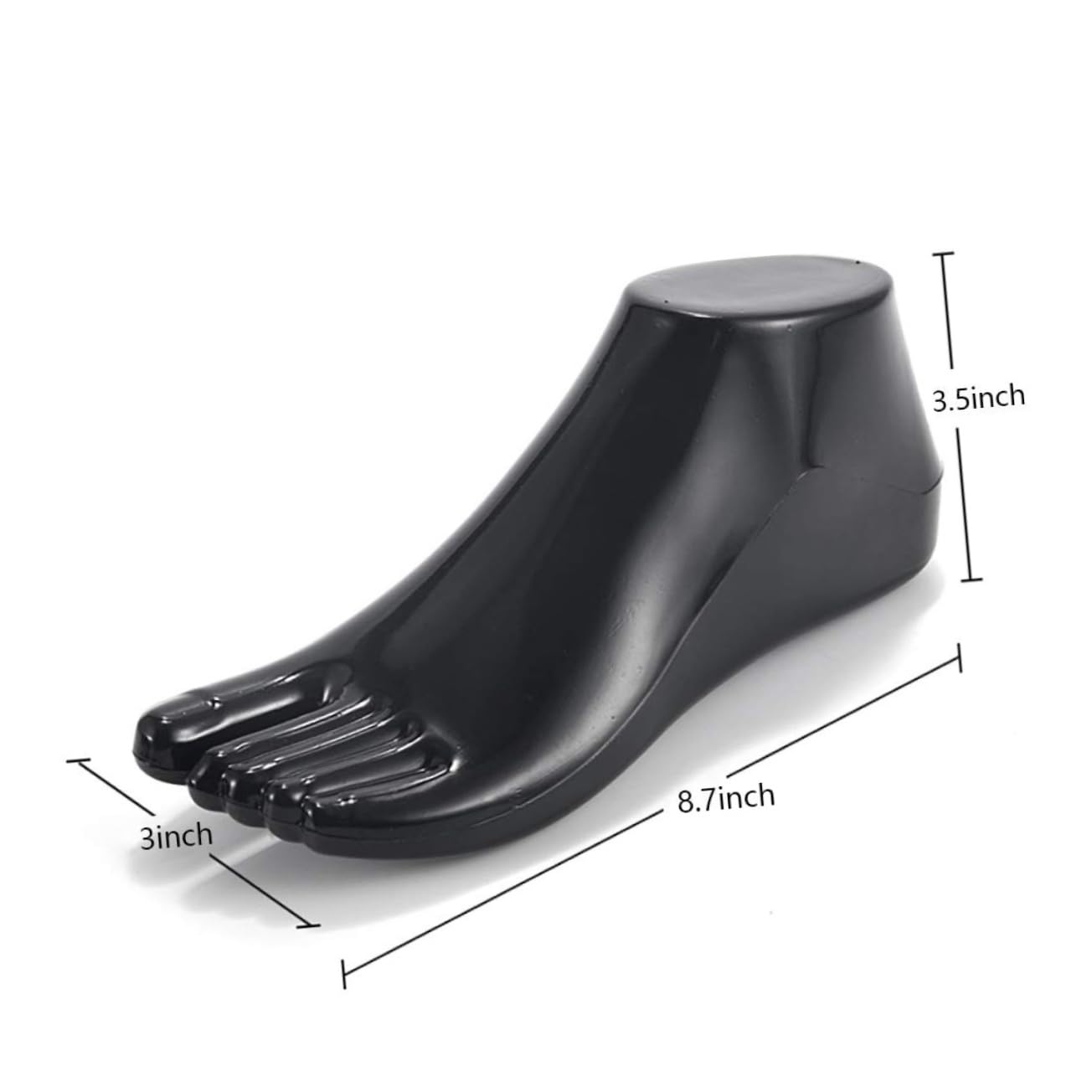 Schuhhelfer Fußmodell aus Kunststoff für Schuhe Erwachsene Schwarz Einfach zu Verwenden und Präsentieren von Schuhen und Stiefeln