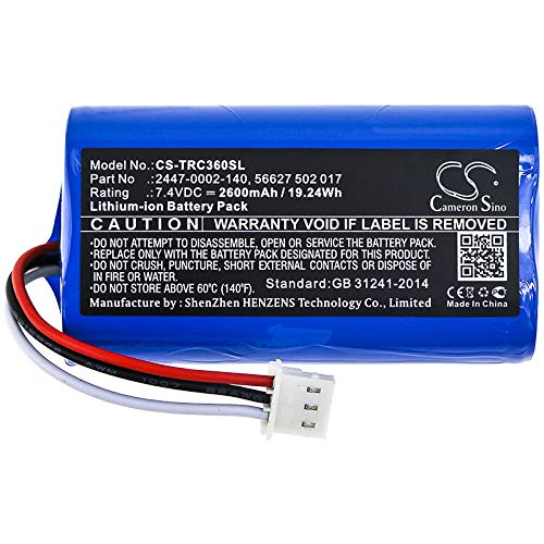 FITHOOD Battery Replacement for trilithic 360 DSP E-400 2447-0002-140 56627 502 017 (2600mAh/7.4V)