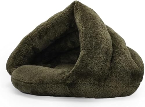 AZIEBAY かわいいドーム型キャットハウス、冬用キャットベッド、犬小屋、柔らかく、洗える、滑り止め、小型犬や猫に最適、屋内使用