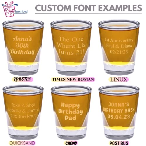 Custom Shot Glasses Set Of 2-1.5 Oz Personalized Custom Text Shot Glass Set - Gift For Him, Birthday, Anniversary #TOP4