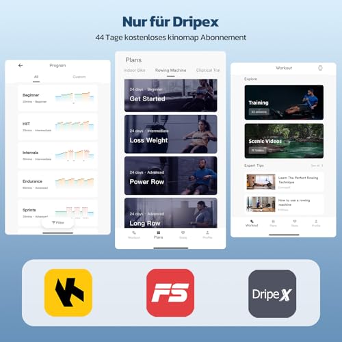 Dripex-rudergeraet-fuer-zuhause-Wasserrudergeraet-Gewichtskapazitaet-150-KG-unterstuetzt-Bluetooth-App-LCD-Monitor-und-Tablet-Halterung-fuer-Ganzkoerpertraining-Wasserruderwiderstand