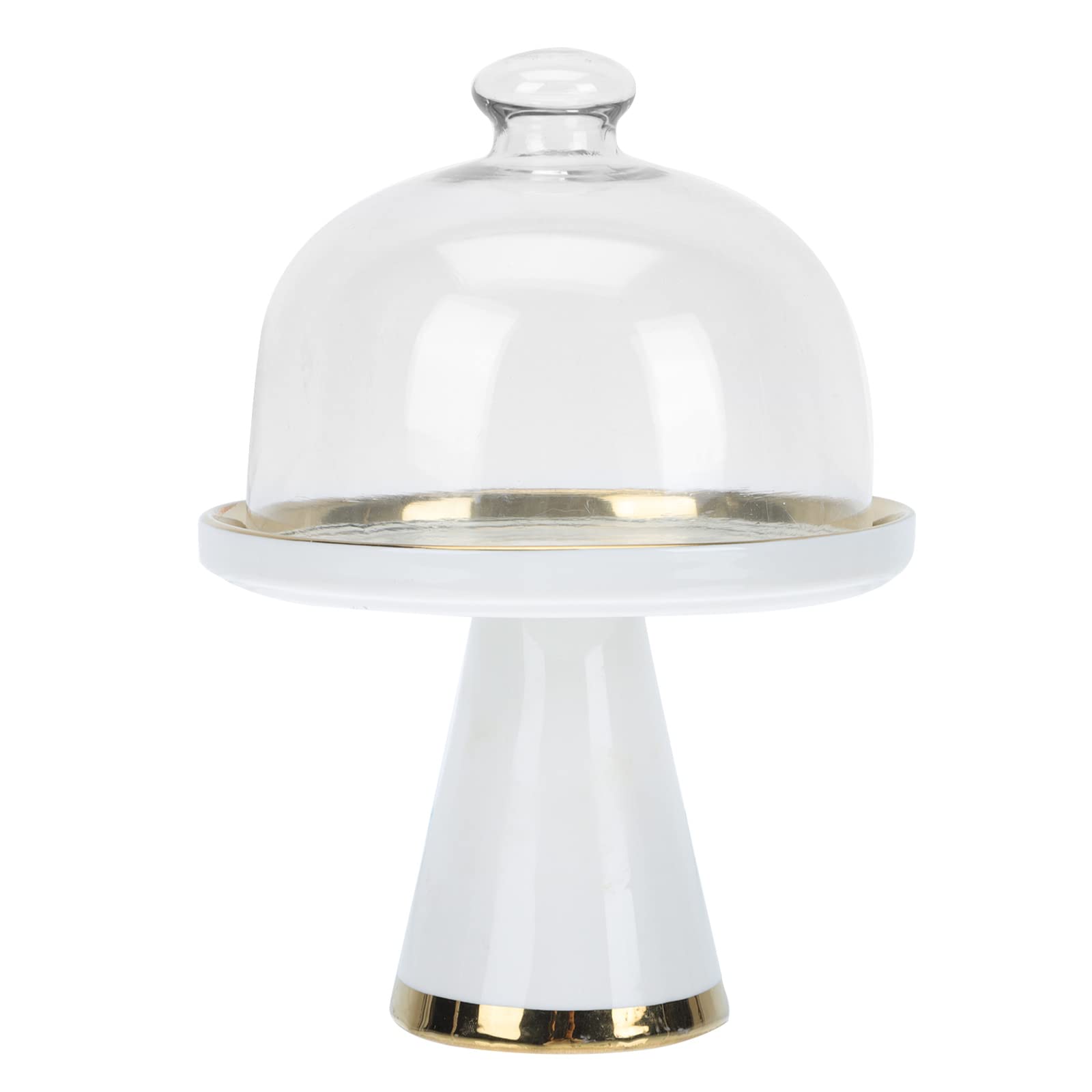Nordisches mit Einfachem Design Satz Kuchenplattendeckel aus Keramik und Glas Praktische Kuchenform mit Glasdeckel und Food Protection für Dessertplatte