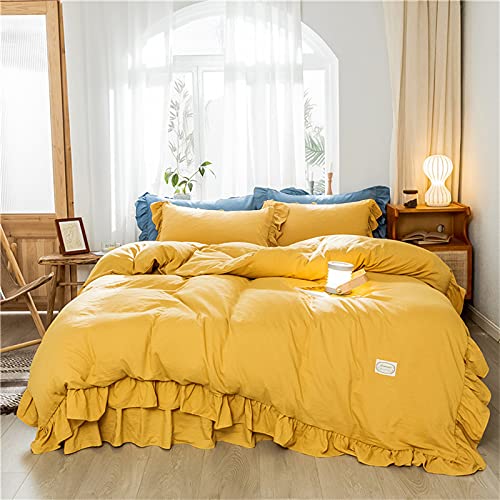 Funda nórdica de color sólido para un dormitorio relajante con textiles de cama King y Queen 5