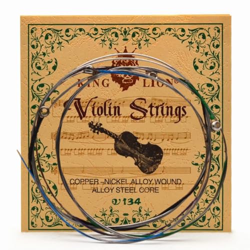 Amuic Violin Strings Set, E-A-D-G Tungsten Alloy Steel Core Violin Strings for Professionals and Beginners