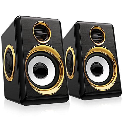 Computer Speakers BeBomBasics SP10 USB Multimedia Audio for TV Laptop or PC,Built-in Four Loudspeaker Diaphragm(USB 2.0+3.5mm)