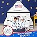 W&O Space Shuttle Explorer Tent with Blast-Off Button, LED Lights & 3 Space Toys – Rocket Ship Play Tent for Kids Ages 3-5