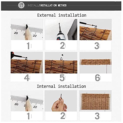 Dlmsdg Bamboo Blinds Reed Blinds, Roller Blinds,Filter Blinds, Lifting Devices, Decorative Curtains For Outdoor/Terrace/Door/Window, Customizable (Size: 55X120Cm/22X48In) #TOP6