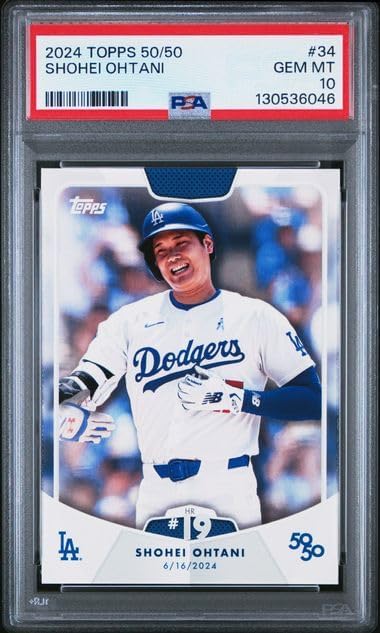 Graded Psa Gem Mint 10 Shohei Ohtani #34 Baseball Card 50/50 Home Run And Stolen Bases Club Dodgers 4 time Mvp Superstar. Celebrate Home Run #19 During His Record Setting Season