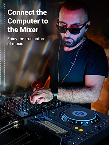 UGREEN-18-to-14-Stereo-Cable-35mm-TRS-to-Dual-635mm-14-TS-Mono-Y-Splitter-Audio-Cord-Adapter-Compatible-with-iPhone-PC-Computer-Sound-Card-Mixer-Multimedia-Speaker-Home-Stereo-System-6FT