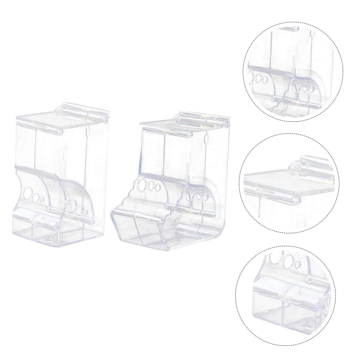 HOUDERCO 2 Pcs Hamster Food Dispenser Automatic Feeder with Easy Clean Design for Small Pets Convenient Self Dispensing System Fixed Installation for Hamster Cages