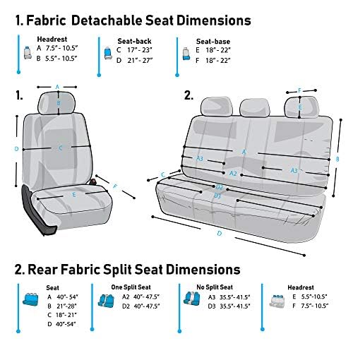 Fh Group FB030GRAYBLACK115-COMBO Universal Fit Gray Black Automotive Seat Covers Combo Set With Steering Wheel Cover And Seat Belt Pad Fits Most Cars thumb #7