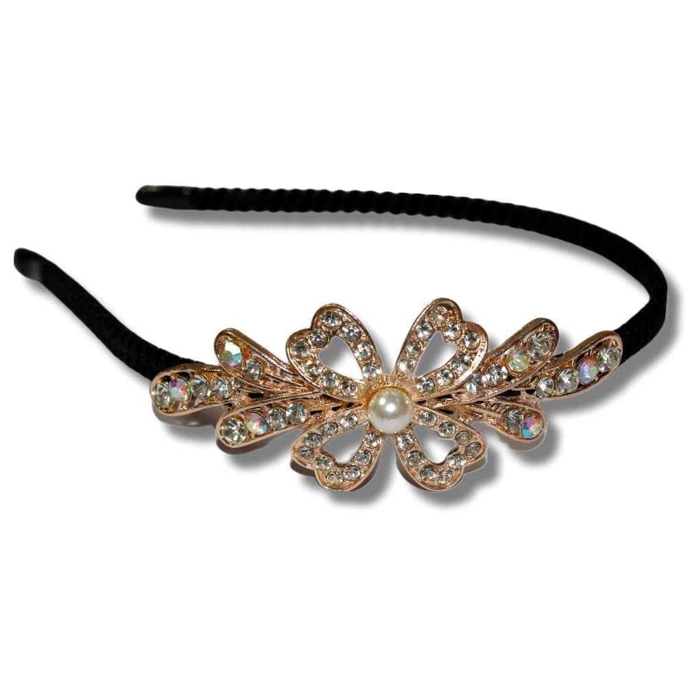 Ublic Store Hunky Dory Princess Velvet Crown Metal Hair Band Hair Accessories With Diamond Studded Pearl For Women | Girls | Baby-image-26