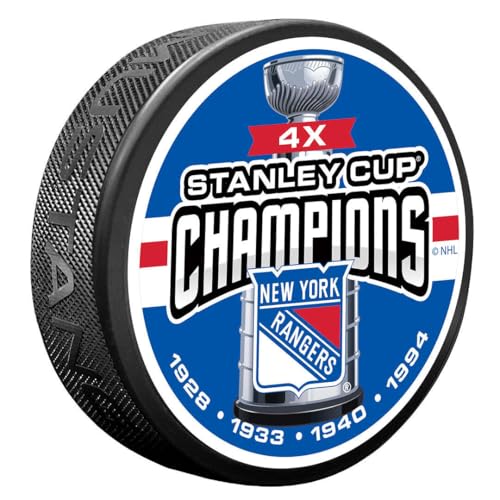 Sports Decor New York Rangers Puck - 4 TIME Champs
