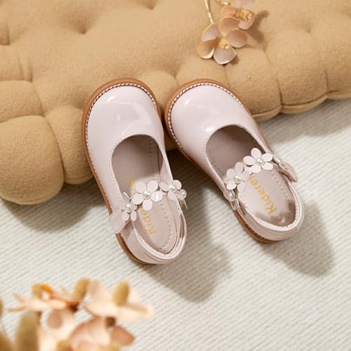 Image of Kiderence Toddler Girl Mary Jane School Uniform Dress Shoes Oxford Flats | Wide Toe Box Great Comfort for Student Shoe and Flower Girl Shoe for Wedding, Parties, Church
