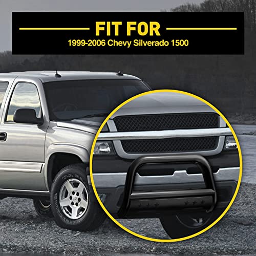 Autosity 3" Bull Bar Brush Guard, Compatible With Sierra, Tahoe, Silverado, Avalanche, Suburban, Off-Road Front Bumper With Removable Skid Plate Included, Upgrade Your Tacoma's Look And Protection #TOP3